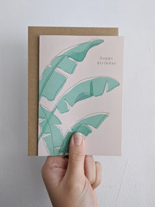 Greeting Card - "Happy Birthday" Banana Tree