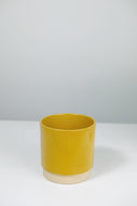 Glazed Ceramic Pot - Mustard - 13cm
